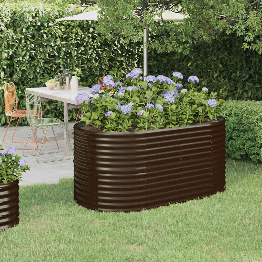plantekasse 152x80x68 cm galvaniseret stål brun