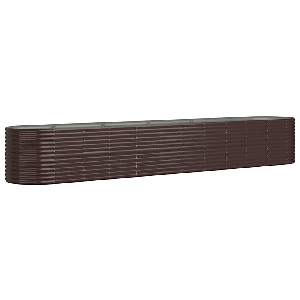 plantekasse 440x80x68 cm galvaniseret stål brun