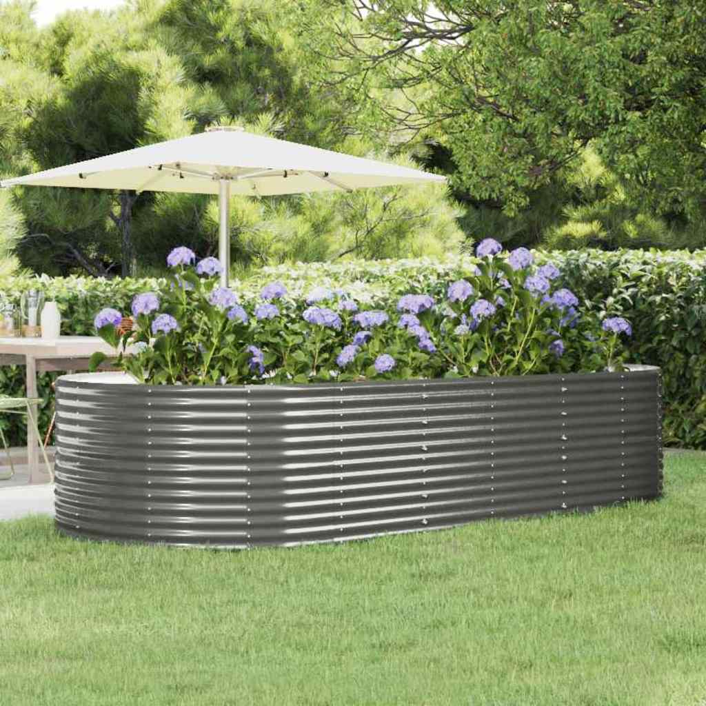plantekasse 291x140x68 cm galvaniseret stål grå