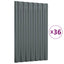 tagplader 36 stk. 60x36 cm galvaniseret stål antracitgrå