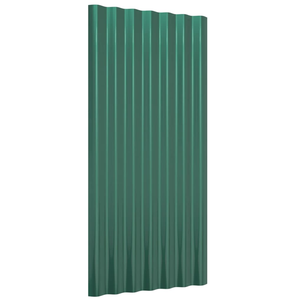 tagplader 12 stk. 80x36 cm galvaniseret stål grøn