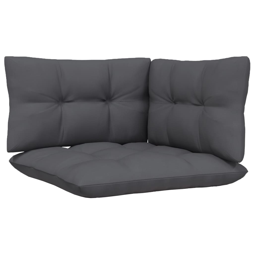 2-personers havesofa med antracitgrå hynder massivt fyrretræ