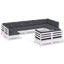 loungesæt til haven 9 dele med hynder fyrretræ hvid