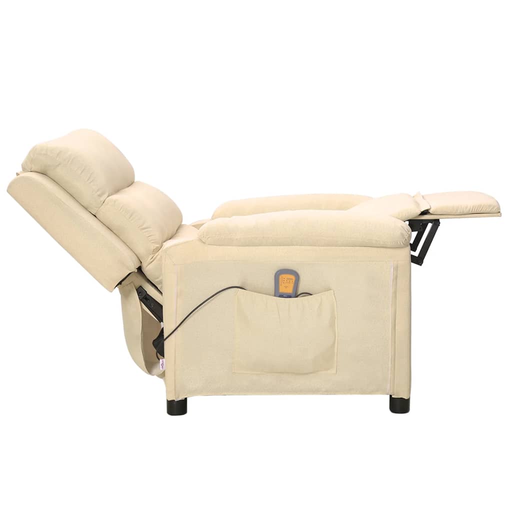 massagestol stof cremefarvet