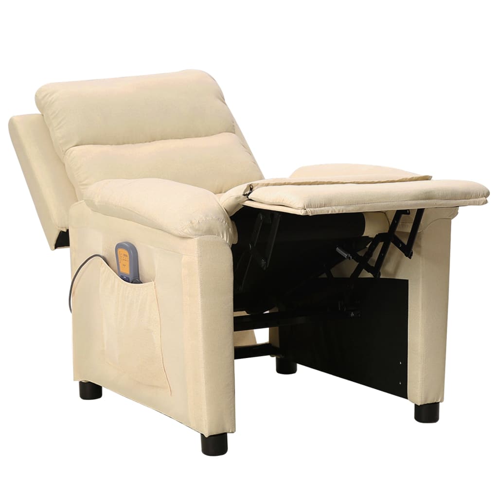 massagestol stof cremefarvet