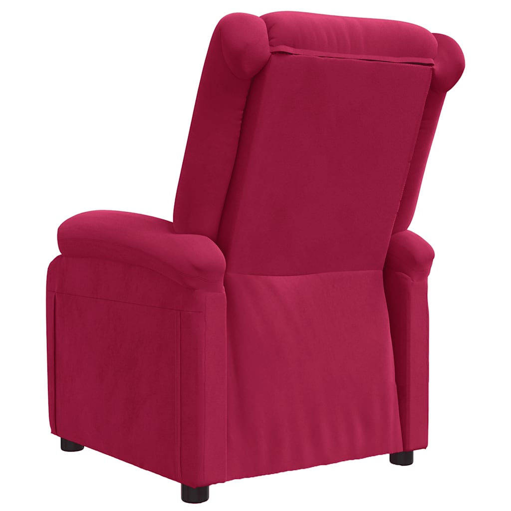 lænestol velour vinrød