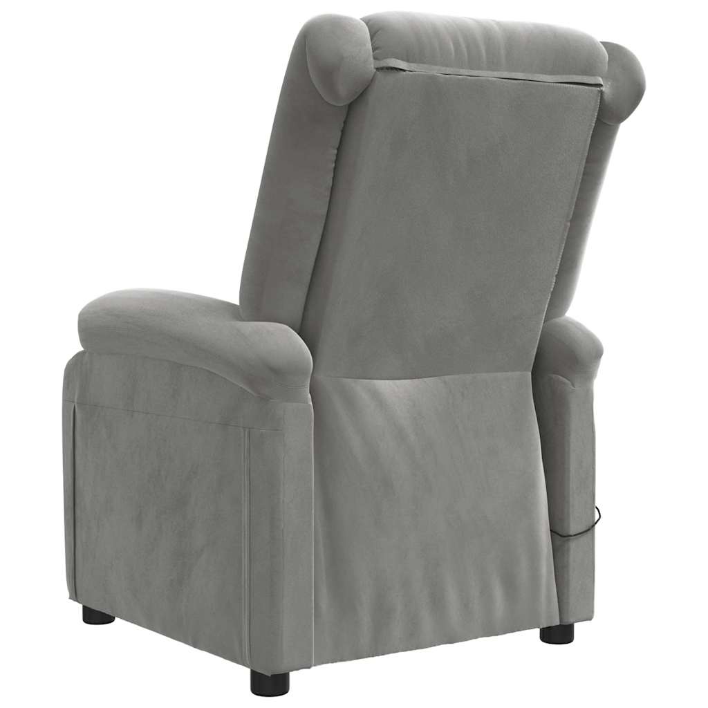 massagestol velour lysegrå