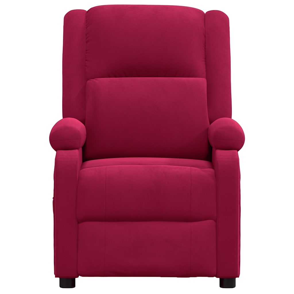 massagestol velour vinrød