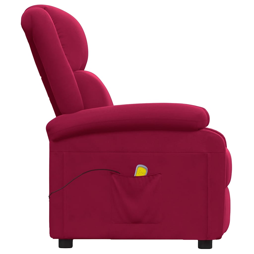 massagestol velour vinrød