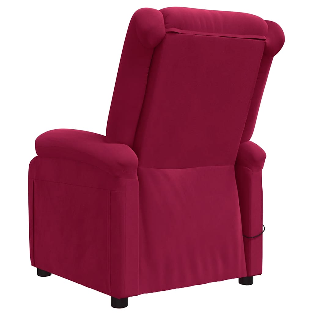 massagestol velour vinrød