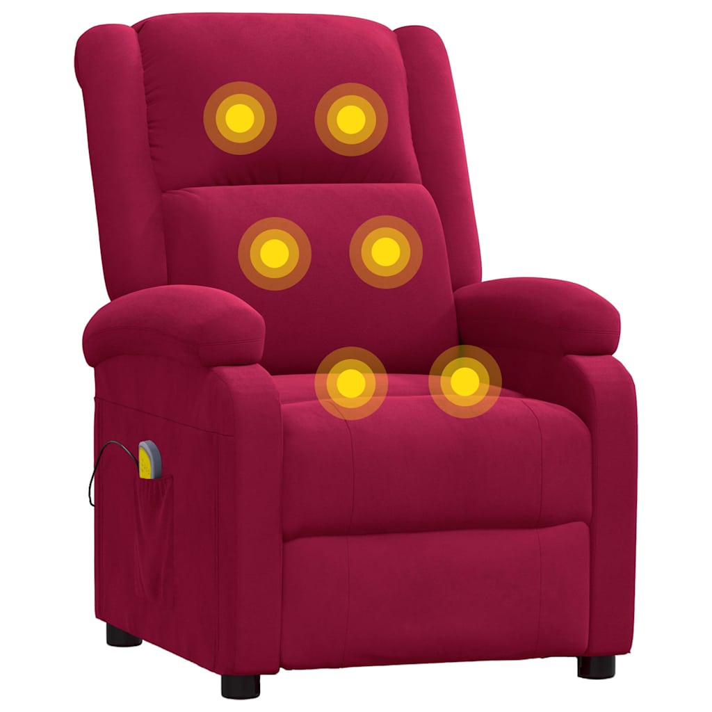 massagestol velour vinrød