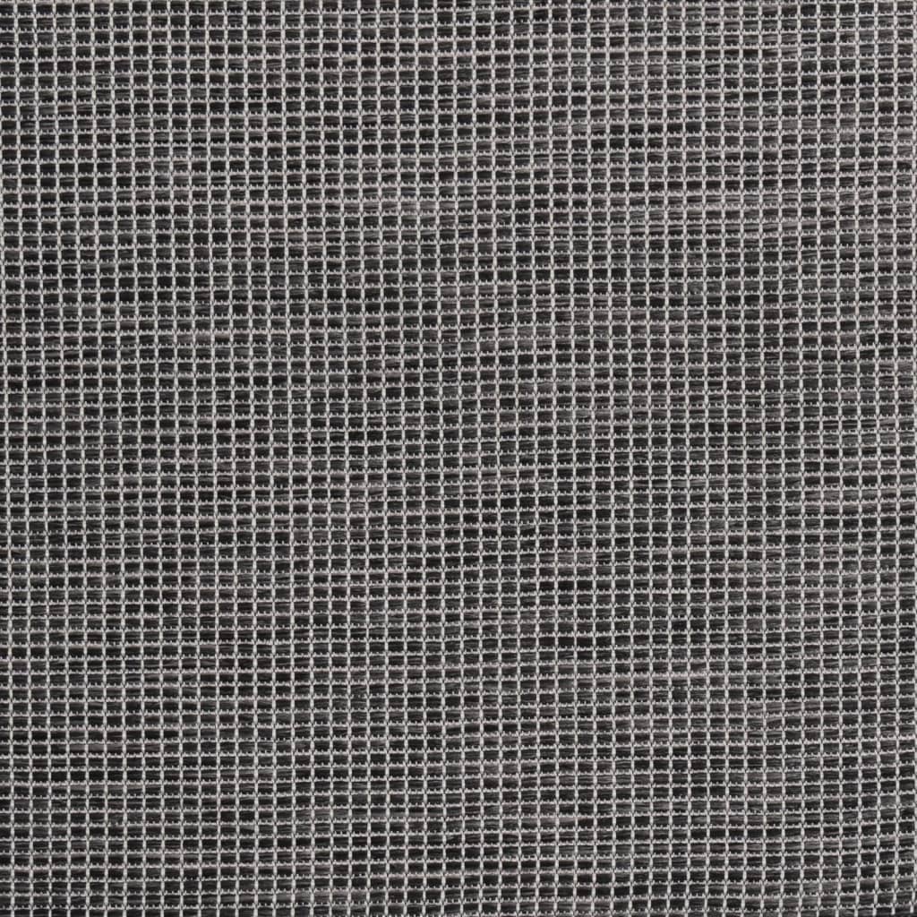 fladvævet udendørstæppe 80x150 cm grå