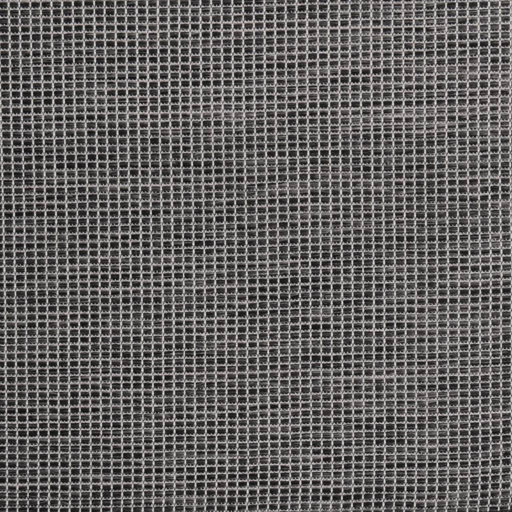 fladvævet udendørstæppe 100x200 cm grå