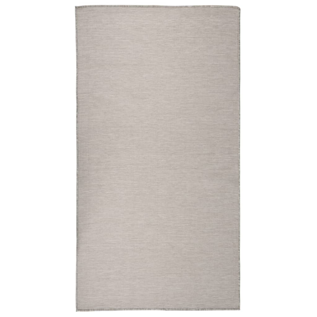 fladvævet udendørstæppe 80x150 cm lysegrå billede