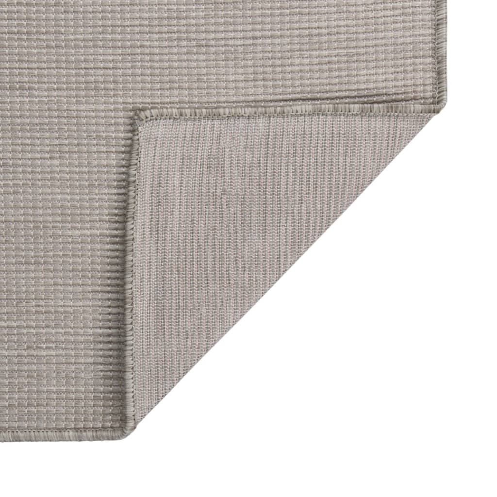 fladvævet udendørstæppe 80x250 cm lysegrå