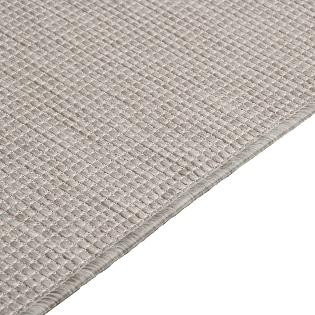 fladvævet udendørstæppe 100x200 cm lysegrå