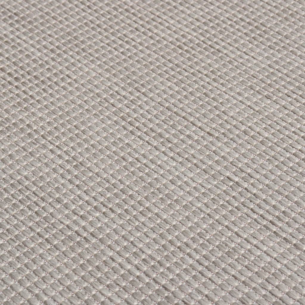 fladvævet udendørstæppe 140x200 cm lysegrå