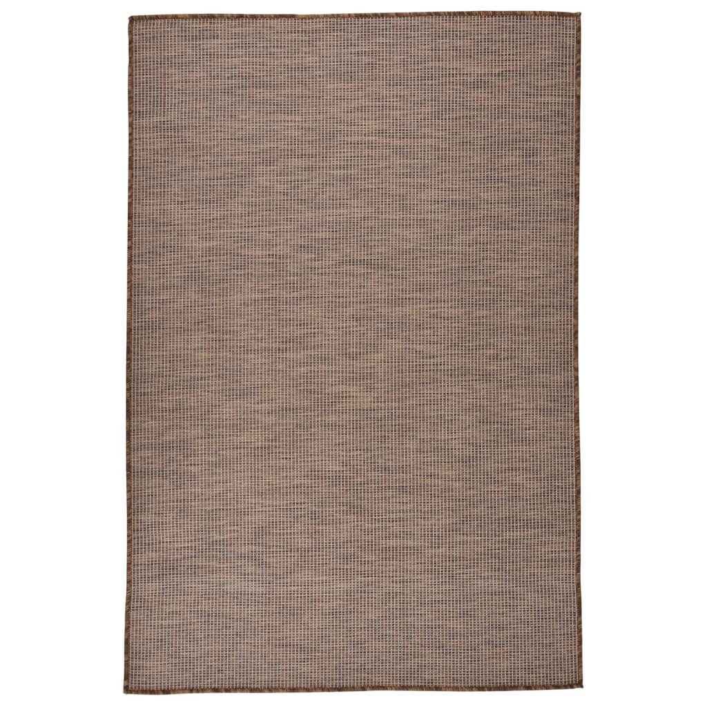 fladvævet udendørstæppe 120x170 cm brun billede