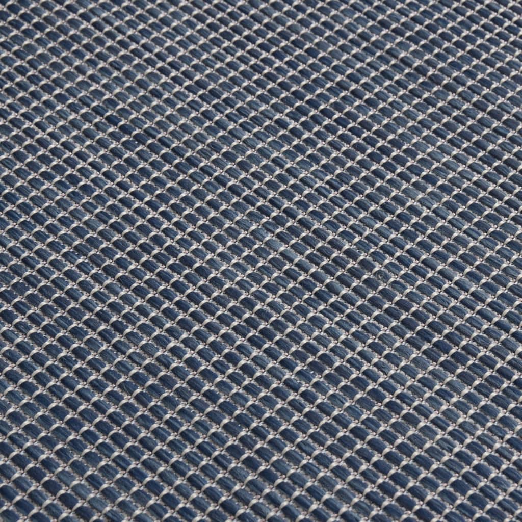 fladvævet udendørstæppe 80x150 cm blå