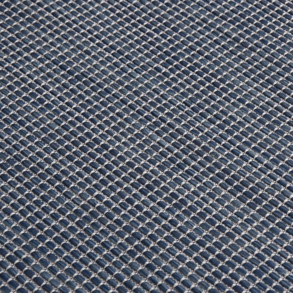 fladvævet udendørstæppe 200x280 cm blå