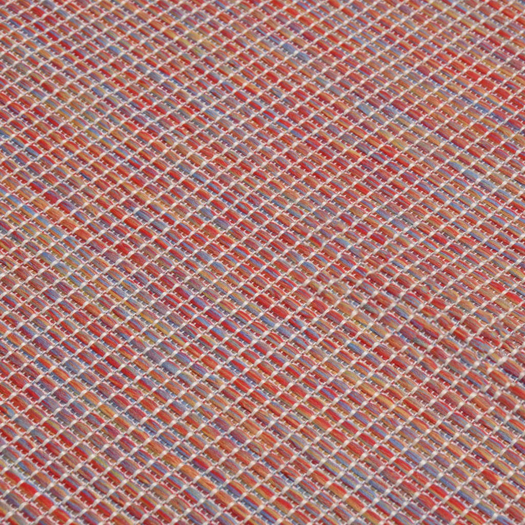 fladvævet udendørstæppe 80x150 cm rød