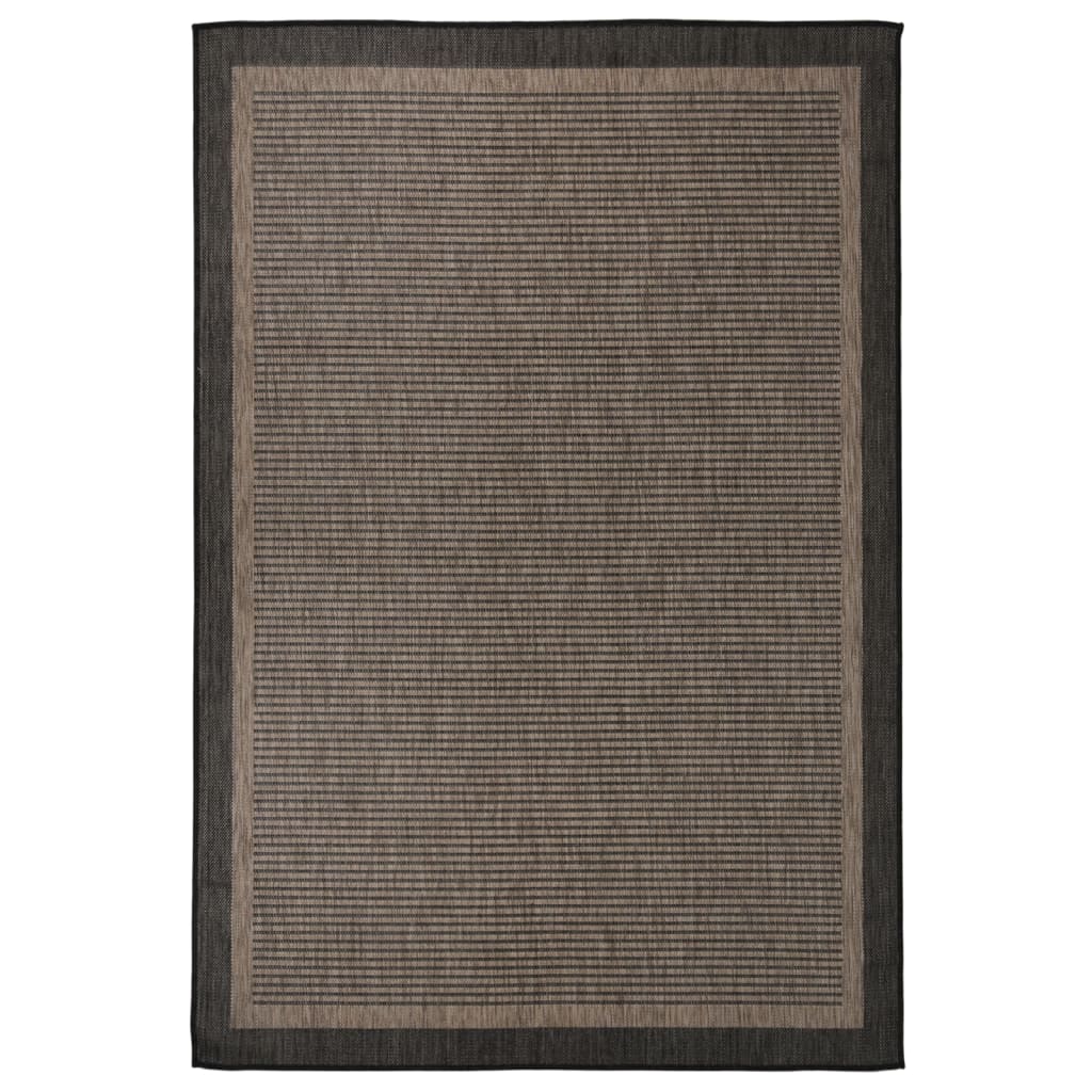 fladvævet udendørstæppe 160x230 cm mørkebrun billede