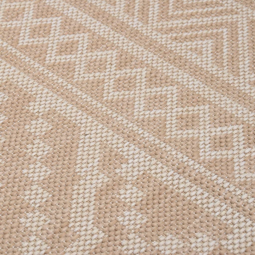 fladvævet udendørstæppe 160x230 cm stribet brun