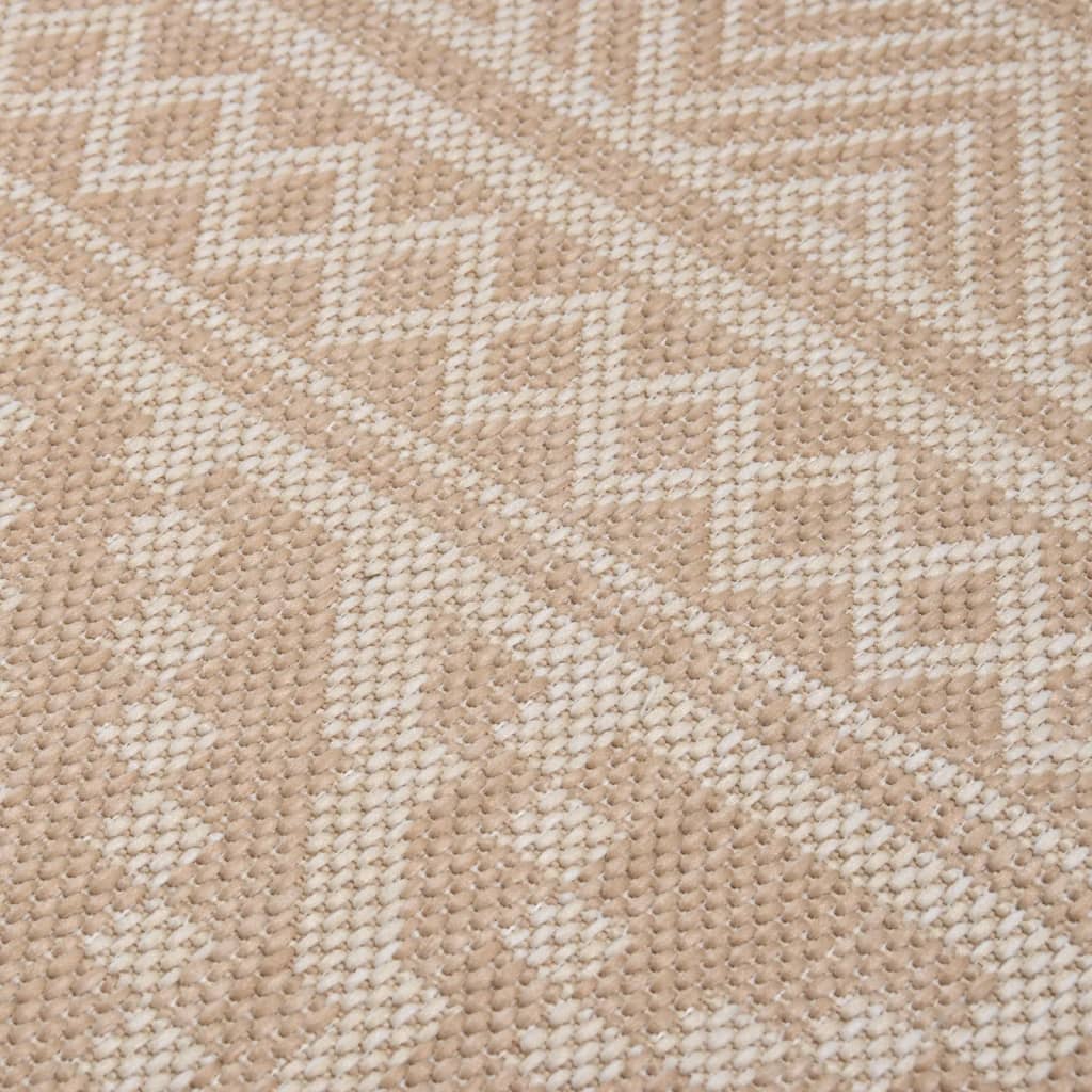 fladvævet udendørstæppe 200x280 cm stribet brun