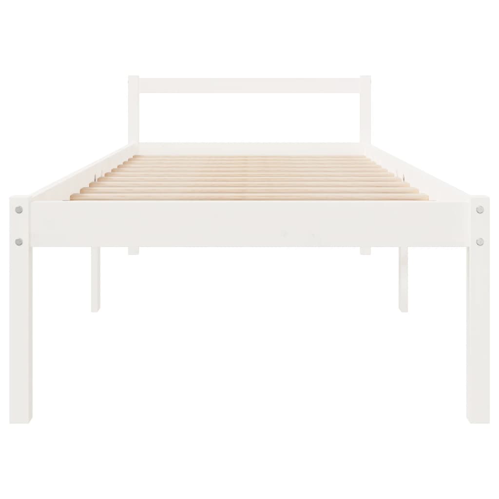 seniorseng 75x190 cm enkeltseng massivt fyrretræ hvid