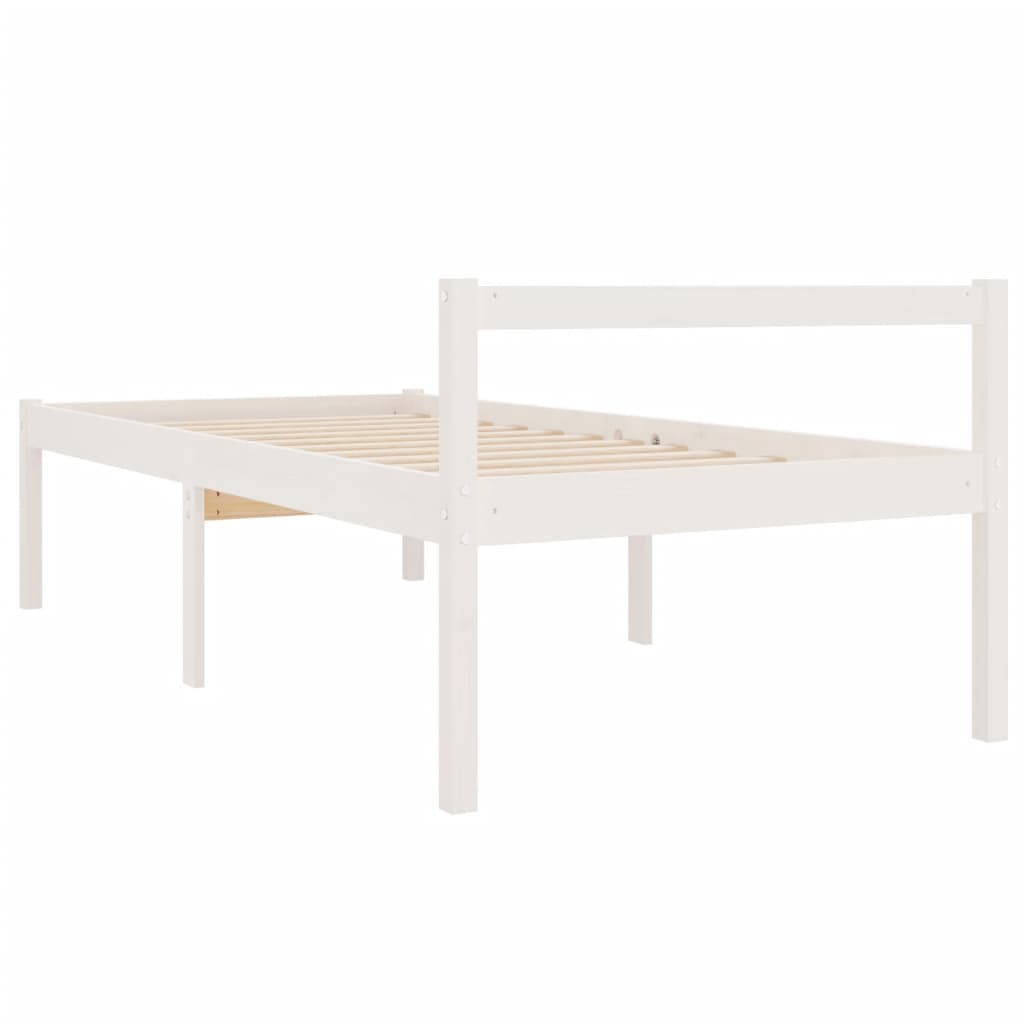seniorseng 75x190 cm enkeltseng massivt fyrretræ hvid