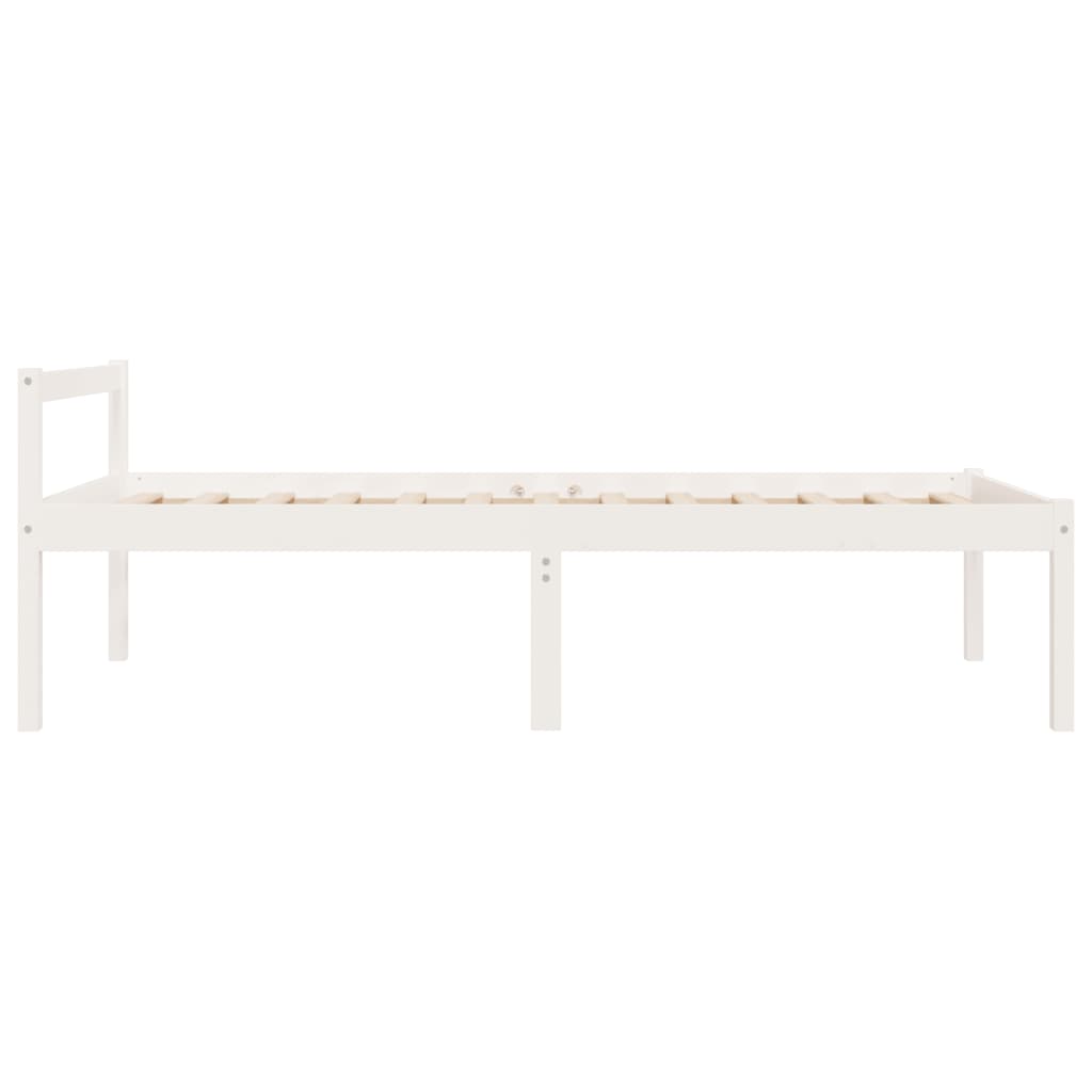 seniorseng 75x190 cm enkeltseng massivt fyrretræ hvid