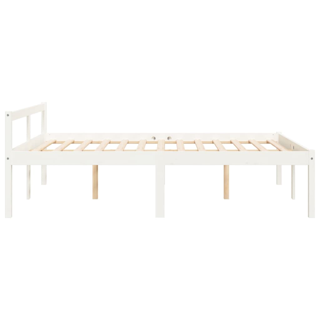seniorseng 120x190 cm dobbeltseng massivt fyrretræ hvid