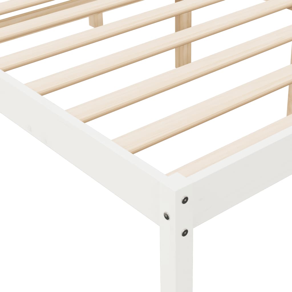 seniorseng 120x190 cm dobbeltseng massivt fyrretræ hvid