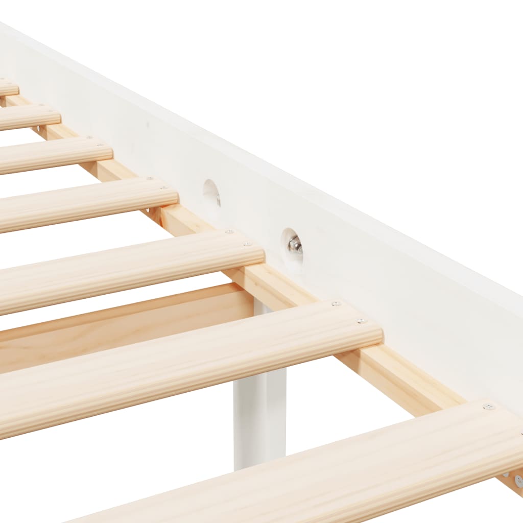 seniorseng 120x190 cm dobbeltseng massivt fyrretræ hvid
