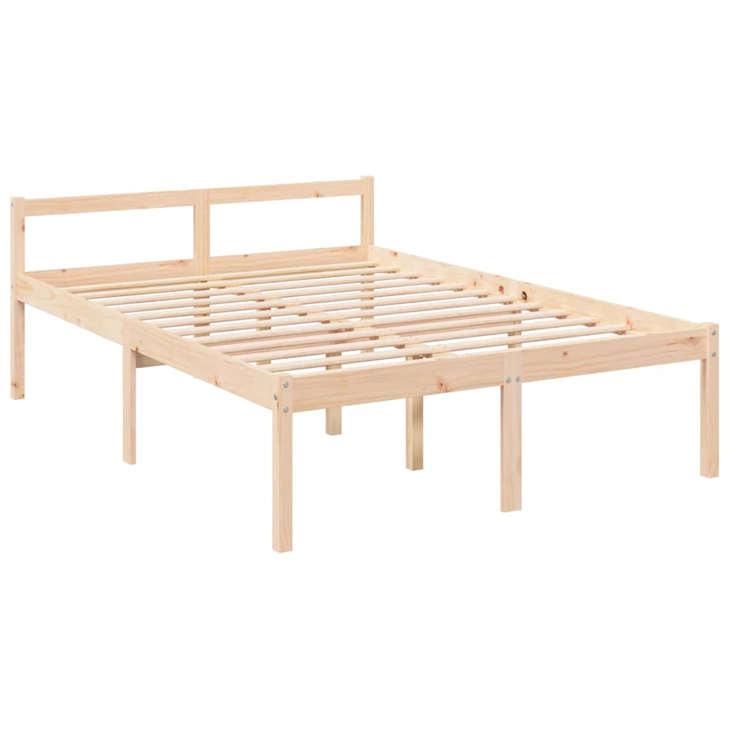 seniorseng 135x190 cm dobbeltseng massivt fyrretræ