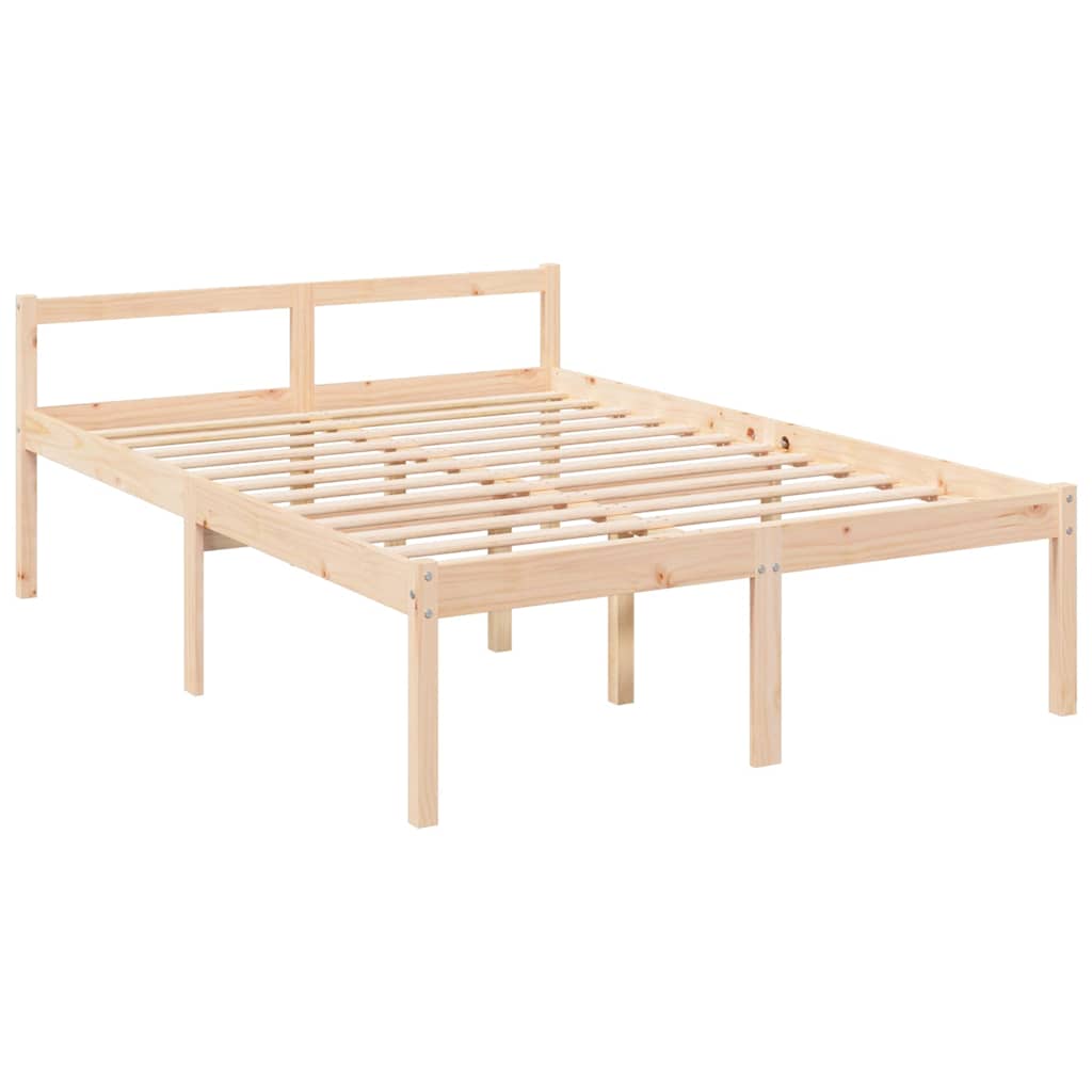 seniorseng 135x190 cm dobbeltseng massivt fyrretræ