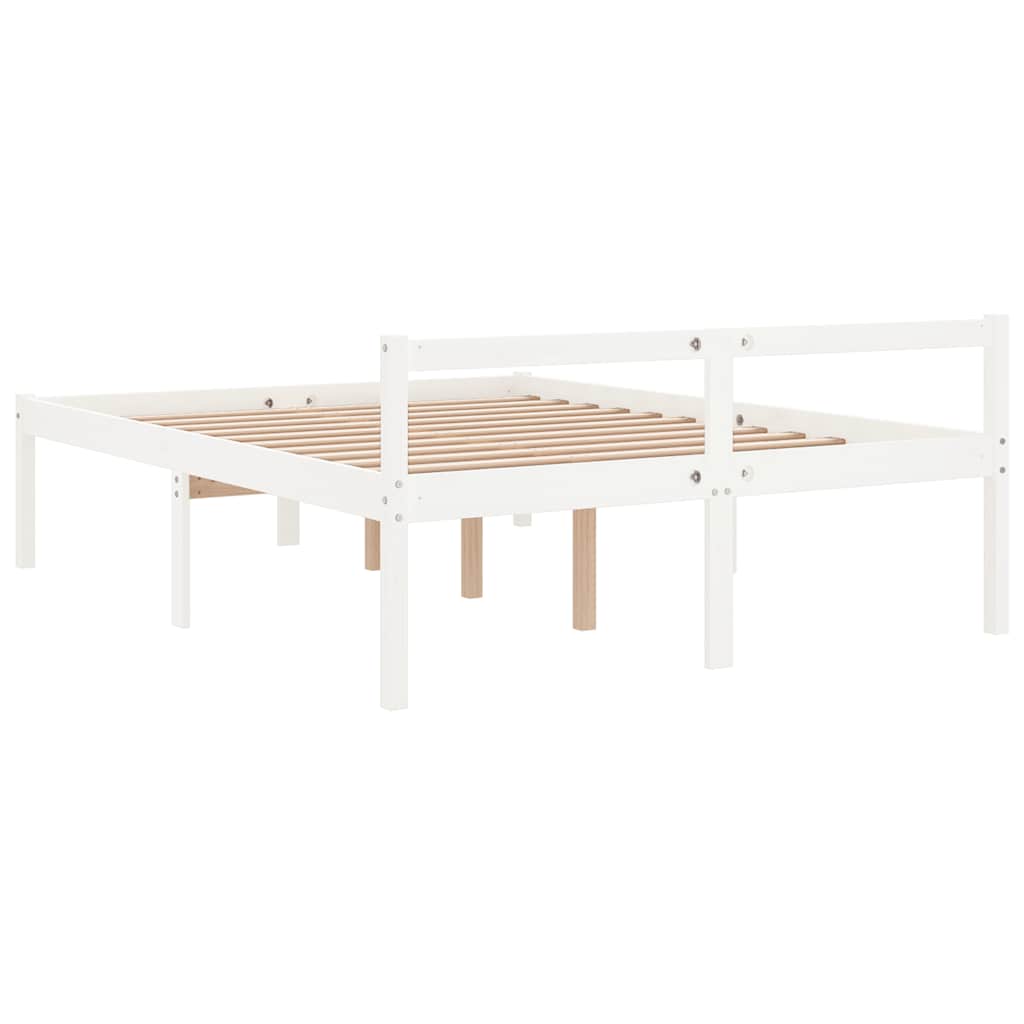 seniorseng 140x200 cm massivt fyrretræ hvid