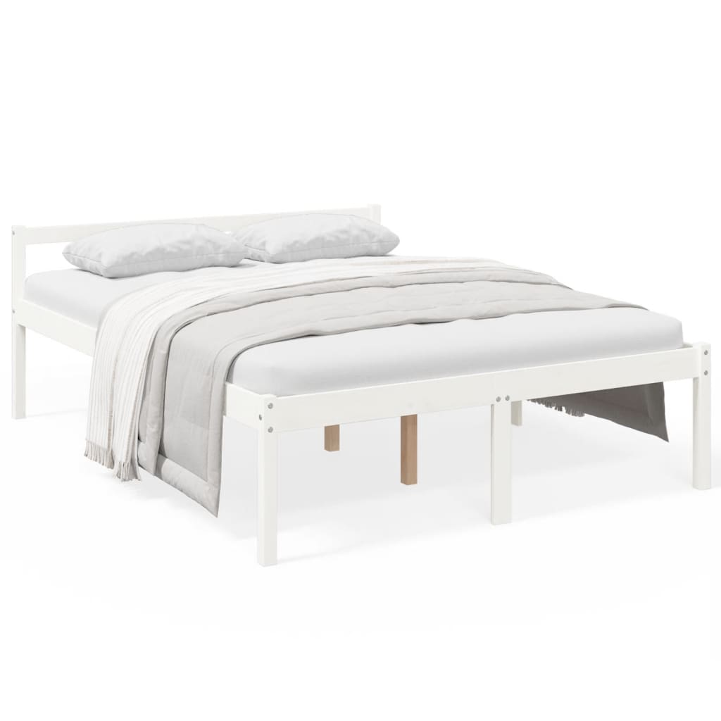 seniorseng 160x200 cm massivt fyrretræ hvid
