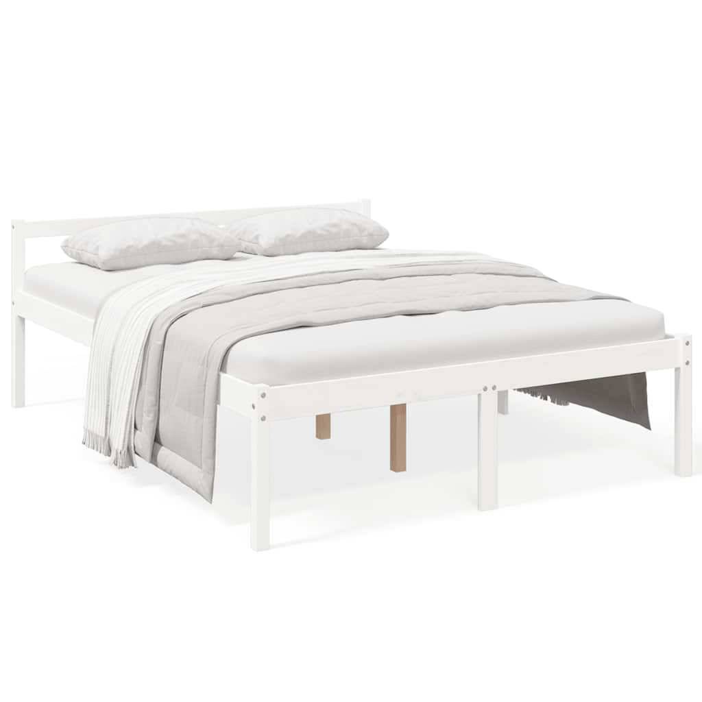 seniorseng 160x200 cm massivt fyrretræ hvid