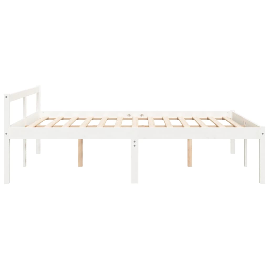 seniorseng 160x200 cm massivt fyrretræ hvid