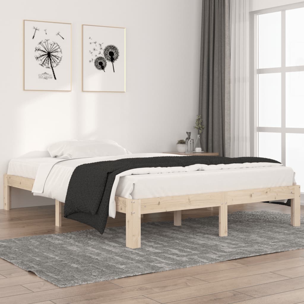 sengeramme 140x200 cm massivt fyrretræ