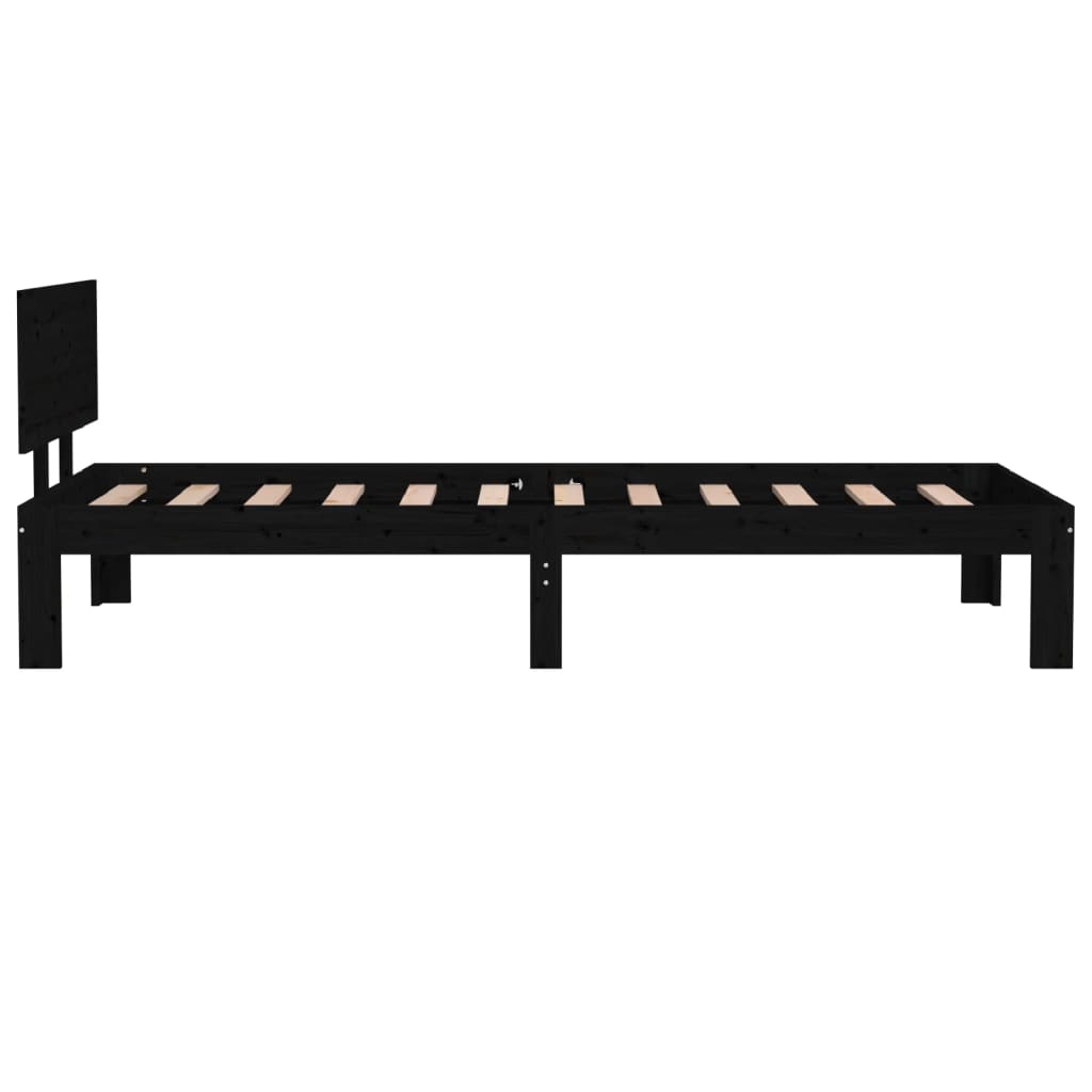 sengeramme 75x190 cm Small Single massivt træ sort