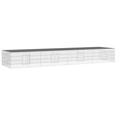 4-panels kaninbur 433x109x54 cm galvaniseret jern