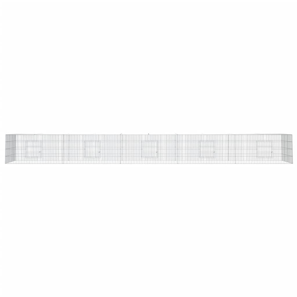 5-panels kaninbur 541x109x54 cm galvaniseret jern