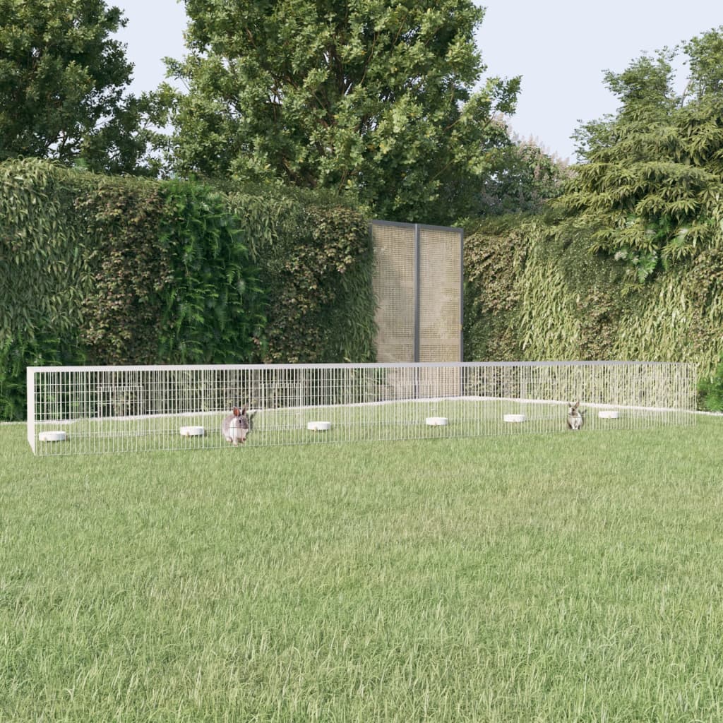 5-panels kaninbur 541x109x54 cm galvaniseret jern billede