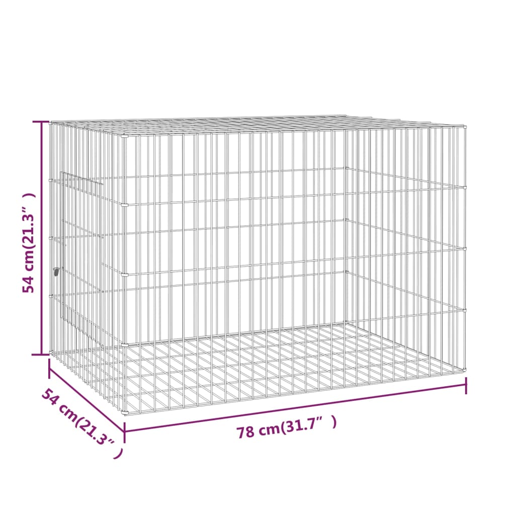 kaninbur 78x54x54 cm galvaniseret jern