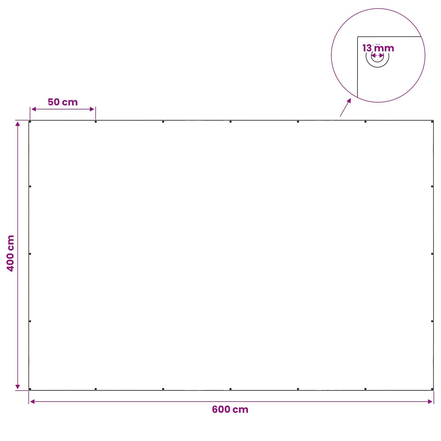 leno-presenning 140 g/m² 4x6 m hvid