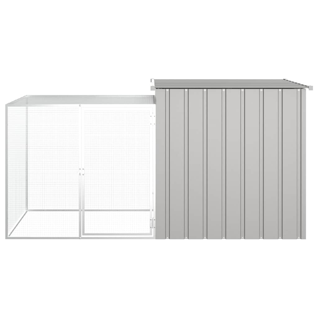 hønsehus 200x91x100 cm galvaniseret stål grå