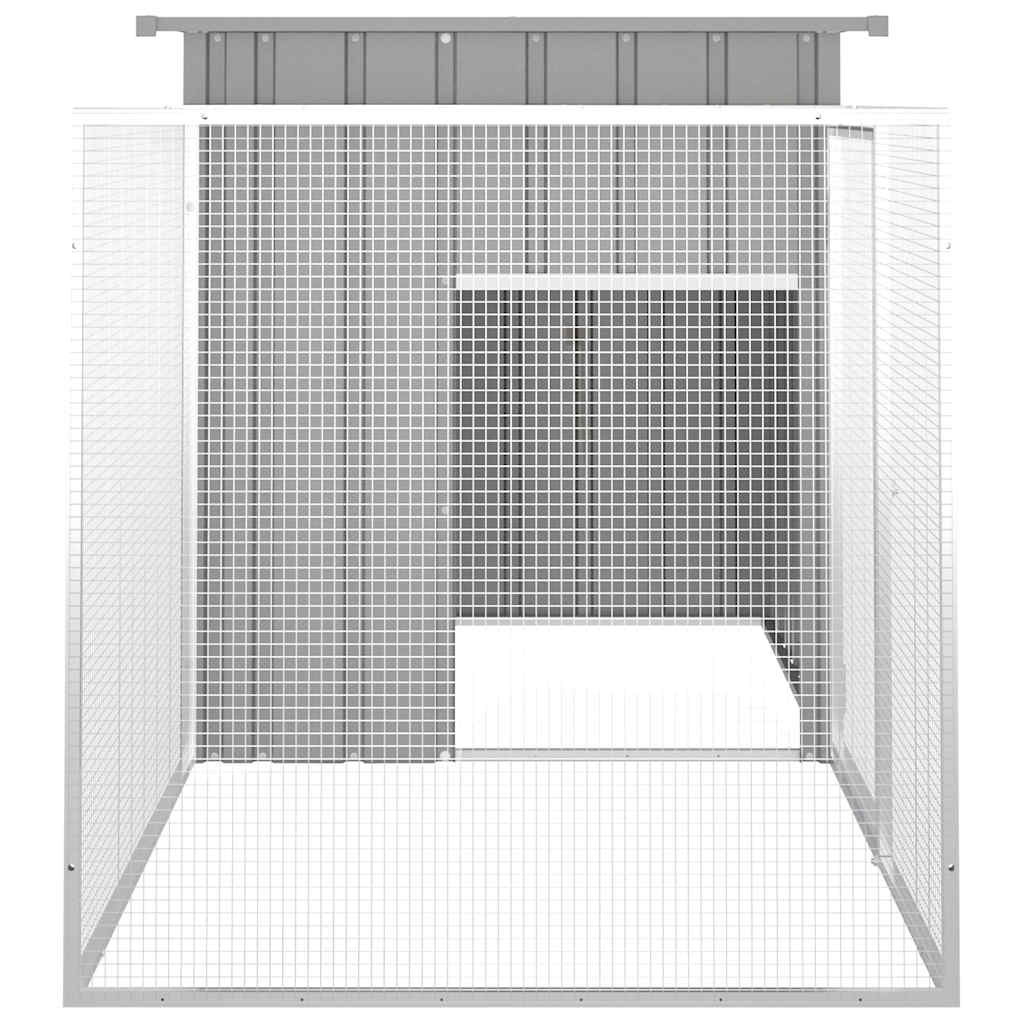 hønsehus 200x91x100 cm galvaniseret stål grå