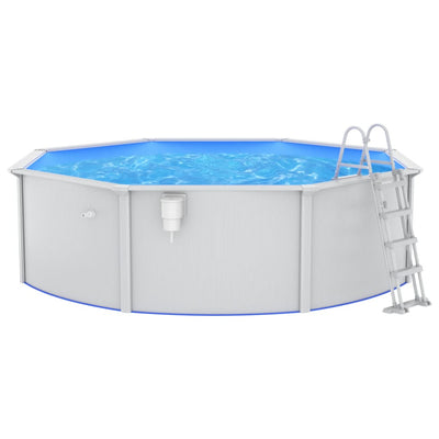 swimmingpool med poolstige 460x120 cm